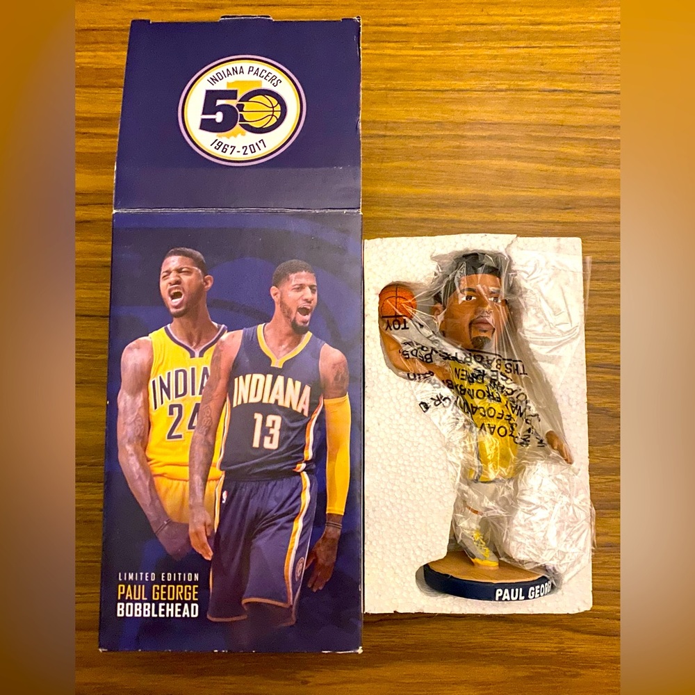 NIB!Limited Edition 50th Anniversary Paul George Pacers Collectible Bobblehead